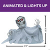 27 1/2" X 13 3/4" Animated Groundbreaker Skeleton With Hooded Cloak