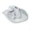 Adults Mirrored Disco With Silver Sequins Cowboy Hat Costume Accessory