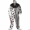Adults Black & White Killer Clown Costume With Mask - Plus Size