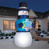 12 Ft. Airblown Inflatable Snowman With Rainbow Lightshow Snowflake Outdoor Yard Decoration