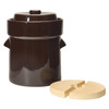 Roots & Harvest 10L Traditional Style Water-Seal Crock Set, Brown