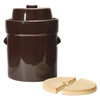 Roots & Harvest 15L Traditional Style Water-Seal Crock Set, Brown