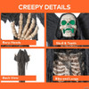 5 Ft. 6" Standing Skeleton Reaper With Animated Wings Halloween Decoration