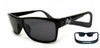 Hoven Monix Black Gloss-Black Grey Checker/Grey Polarized Sunglasses