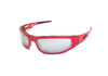 ICICLES Baby Bagger Mirror Silver Lens Sunglasses with Flat Red Frame