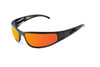 ICICLES Baby Bagger Orange Mirror Lens Sunglasses with Black Flat Frame