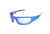 ICICLES Baby Bagger Polarized Mirror Blue Lens Sunglasses w Flat Blue Frame