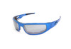 ICICLES Baby Bagger Polarized Mirror Silver Lens Sunglass w Flat Blue Frame