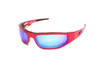 ICICLES Baby Bagger Transition Mirror Blue Lens Sunglass w Flat Red Frame