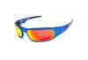 ICICLES Baby Bagger Transition Mirror Orange Lens Sunglasses with Flat Blue Frame