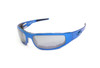 ICICLES Baby Bagger Transition Mirror Silver Lens Sunglass w Flat Blue Frame