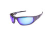 ICICLES Bagger Polarized Mirror Blue Lens Sunglasses with Matte Black Frame