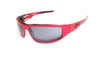 ICICLES Bagger Polarized Mirror Silver Lens Sunglasses with Flat Red Frame