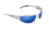 NEW ICICLES Baggers Blue Mirror Lens Sunglasses with Chrome Flame Frame