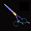 Kashi CB-508CR Cobalt Swivel Thumb 5.5" Rainbow Hair Cutting Shears / Scissors