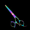 Kashi CB-522DR Cobalt Swivel Thumb 6" Rainbow Hair Cutting Shears / Scissors