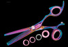 Sharkfin 40 Tooth Right Hand Professional Swivel Rainbow Scissor Shears