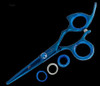 Sharkfin 5.5 Inch Right Hand Standard Line Non-Swivel Blue Scissor Shears