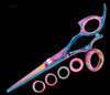 Sharkfin 5.5 Inch Right Hand Standard Line Swivel Rainbow Scissor Shears