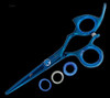 Sharkfin 6.25" Right Hand Professional Non-Swivel Blue Scissor Shears