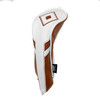 Izzo Golf Molded Premium PU Leather Golf Headcovers in White/Camel/Hybrid