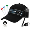 Callaway Golf Striped Mesh Black Cap and Gift Set w/ Golf Club Brush, Golf Tees