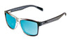 Moto CF Polarized Mirror Blue Sunglasses with Two Tone Black And Crystal Frame