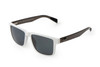 Icicles Moto CF Transition Mirror Silver Lens Sunglasses with White Frame