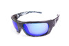 Stinger Singal Liquid Polarized Mirror Blue Lens Sunglasses with Black Frame