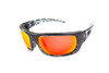 Stinger Singal Liquid Polarized Mirror Orange Lens Sunglasses with Black Frame