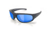 Icicles Sun Rider Transition Mirror Blue Lens Sunglasses with Matte Black Frame