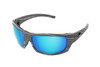 Icicles Stinger Mirror Blue Lens Sunglasses with Woodgrain Frame