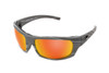 Icicles Stinger Mirror Orange Lens Sunglasses with Woodgrain Frame