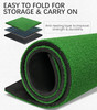 Spornia Golf ProStrike Chipping Hitting Practice Mat 5' x 5' With 4 PK Tee Claw Training Aid