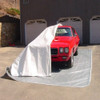 Rhino Shelter Car Pocket Style PE Cover Zippered White Enclosure 12'Wx24'L