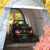 Rhino Shelter Instant Garage Round Style UV Cover Zipper Doors,Gray 12'x20'x8'