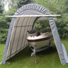 Rhino Shelter Instant Garage Round Style UV Cover Zipper Doors Tan 14'Wx24'Lx10'