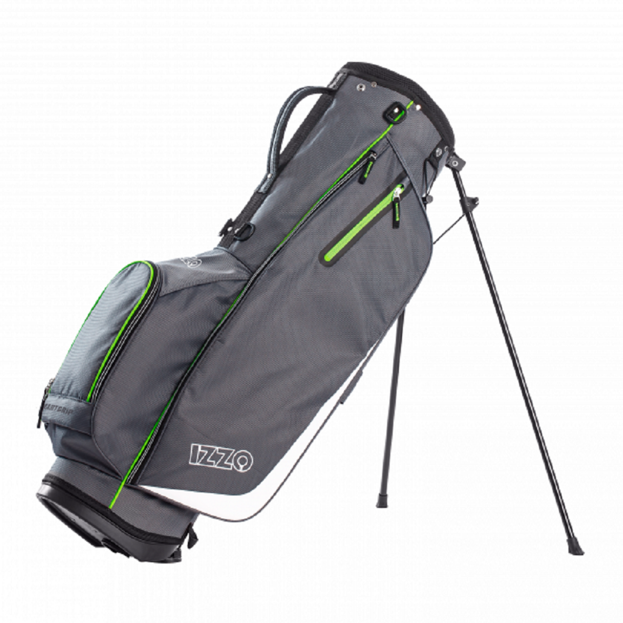 Izzo Golf Ultra-Lite High Strength Polyester Stand Golf Bag in Lime  Green/Gray - Give 5 To Cancer