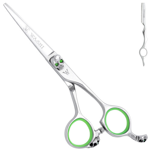 Washi Scissor Professional Skull (Green)In Size 6.0