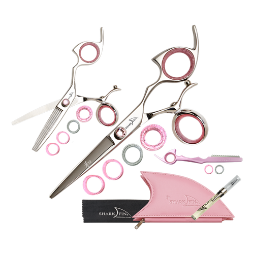 Sharkfin Right Handed Scissors Professional Swivel STAINLESS 7.0" SHEAR & 30 TOOTH THINNER