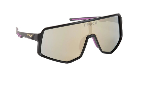 Epoch L2 Sport Wrap Matte Black Frame Purple Rubber Champagne Lens Sunglasses