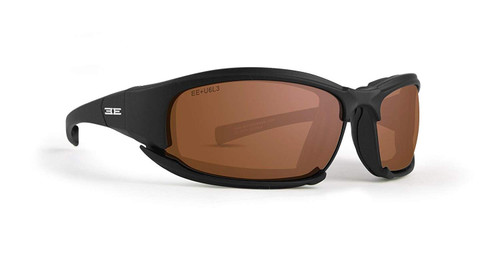 Epoch Eyewear Hybrid Motorcycle Black Sunglasses/Goggles With Amber Lenses