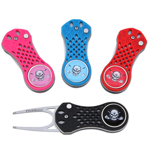 Tattoo Golf Viper Switchblade Divot Tool with Ball Marker in Pink