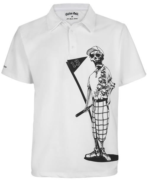 Tattoo Golf Mens White Mr. Bones Golf Shirt in XXX-Large