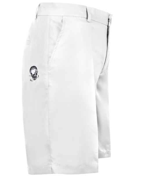 Tattoo Golf Men's Embroidered Skull Ob Golf Shorts, White, Size 36