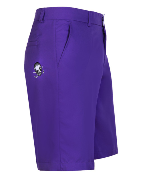 Tattoo Golf Men's Ob Golf Embroidered Skull Shorts, Purple, Size 34