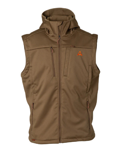 Thachagear L 2 Softshell Hooded Vest Brown Oak in size Small