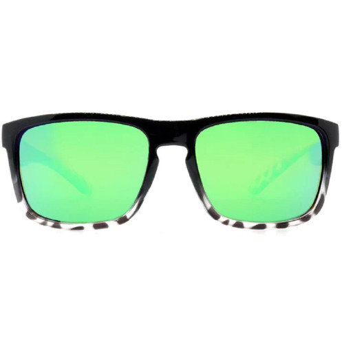 Peppers Sunset Blvd Shiny Black Fade with with Brown-Green Polarized Sunglasses