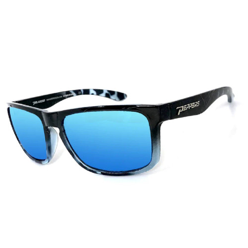 Peppers Sunset Blvd Crystal Smoke with with Blue Mirror Polarized Sunglasses