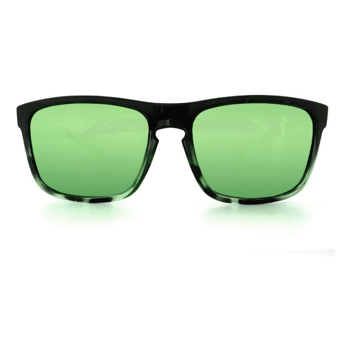 Peppers Sunset Blvd Black To Forest Green Tort WithGreen Mirror Sunglasses